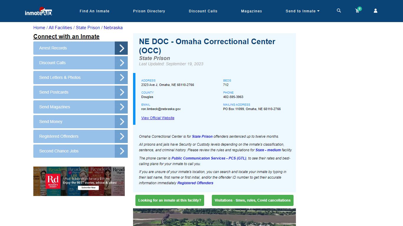 NE DOC - Omaha Correctional Center (OCC) - InmateAid